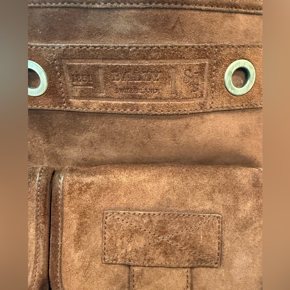 Bally EUC Rare Vintage Switzerland Brown Suede Messenger Tote Bag